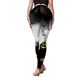 Halloween Pumpkin Print Leggings Pants