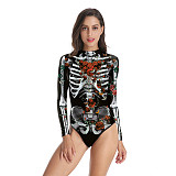 Halloween Scary Costumes Rose Skeleton Bodysuit