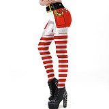 Christmas Print High Waist Leggings Pants