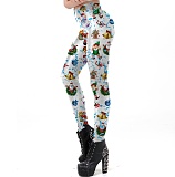 Christmas Print High Waist Leggings Pants