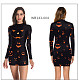 Halloween Print Tight-fitting Long Sleeve Dress