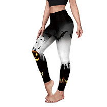 Halloween Pumpkin Print Leggings Pants