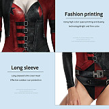 Halloween Cosplay Print Skinny Bodysuit