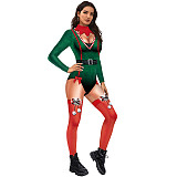 Christmas COS Print Skinny One Piece Jumpsuit