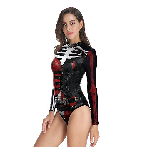Halloween Scary Ghost Skull Party Bodysuit