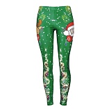 Christmas Print High Waist Leggings Pants