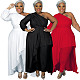Single Shoulder Long Sleeve Irregular Plus Size Dress