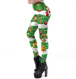 Christmas Print High Waist Leggings Pants