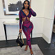 Hollow Out Deep V Neck Bodycon Jumpsuit