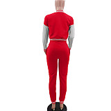 Single-breasted Baseball Jacket And Pants Set