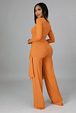 V Neck Irregular Top Straight-leg Pants Set