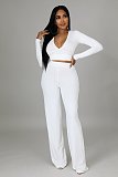 V Neck Irregular Top Straight-leg Pants Set