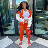 Single-breasted Baseball Jacket And Pants Set