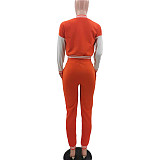 Single-breasted Baseball Jacket And Pants Set