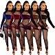 Mesh See Through Patchwork Bodycon Jumpsuit