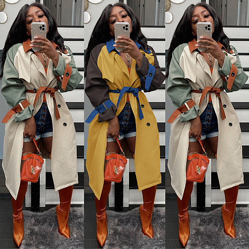 Lapel Double-breasted Casual Trench Coat