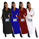 Solid Long Sleeve Back Hole Hooded Dress