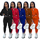 Solid Baseball Jacket Sporty Pants Set