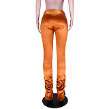 Pleated Slit High Waist Bodycon Pants