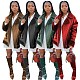 Lapel Long Sleeve Leather Cotton Coat