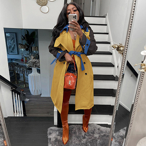 Lapel Double-breasted Casual Trench Coat