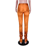 Pleated Slit High Waist Bodycon Pants
