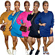 Solid Long Sleeve O Neck Pullover T Shirt Dress