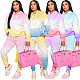 Gradient Printing Hooded Sweatshirt Pants Set