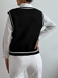 Halloween Skeleton Print Knitted Sweater Vest