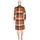 Classic Plaid Single-breasted Woolen Coat SH-390225
