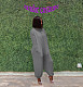 Solid Long Sleeve O Neck Loose Fit Jumpsuit