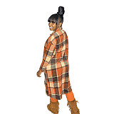 Classic Plaid Single-breasted Woolen Coat SH-390225