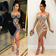 Hot Drilling Hollow Out Irregular Nightclub Dress NY-2123