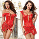 Faux Leather Lace Body Shaper Corset Bustier ONY-591