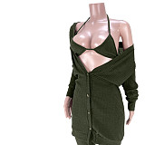 Sweater Cardigan+Bra+Long Pants Set ASL-6519