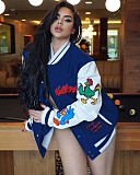 Embroidered Single-breasted Baseball Jacket MEM-88401