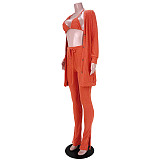 Sweater Cardigan+Bra+Long Pants Set ASL-6519