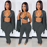 Sweater Cardigan+Bra+Long Pants Set ASL-6519