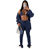 Sweater Cardigan+Bra+Long Pants Set ASL-6519