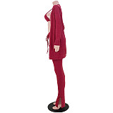Sweater Cardigan+Bra+Long Pants Set ASL-6519