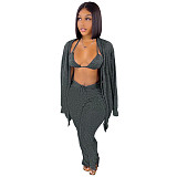Sweater Cardigan+Bra+Long Pants Set ASL-6519
