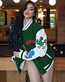 Embroidered Single-breasted Baseball Jacket MEM-88401