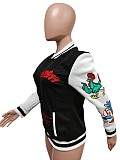 Embroidered Single-breasted Baseball Jacket MEM-88401