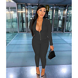 Solid Color Blazer Crop Top Skinny Pants Set BN-9305