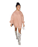 Thicken Loose Pullover Hooded Sweatshirt Dress BOMM-09672