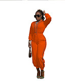 Patchwork Long Sleeve V Neck Bandage Jumpsuit MAE-2130