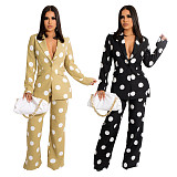 Wave Point Printed Blazer Jacket And Pants Set BS-1295