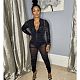 Sleeveless Bodysuit+Mesh See Through Jumpsuit Set FOS-8112