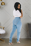 High Waist Stretch Washed Jeans Pencil Pants LX-5009