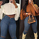 Solid Color Turtleneck Bat Sleeve Sweater Crop Top NY-070